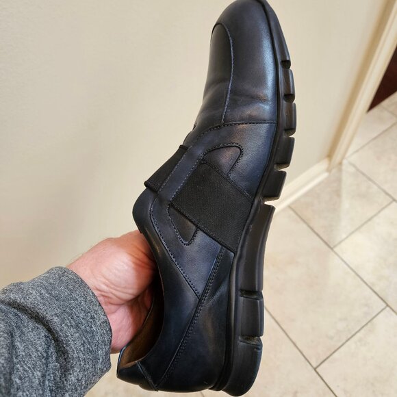 Moral Code Men's Erast Leather Slip-On Sneaker, Blue/Black, Sz 12 - Picture 13 of 16